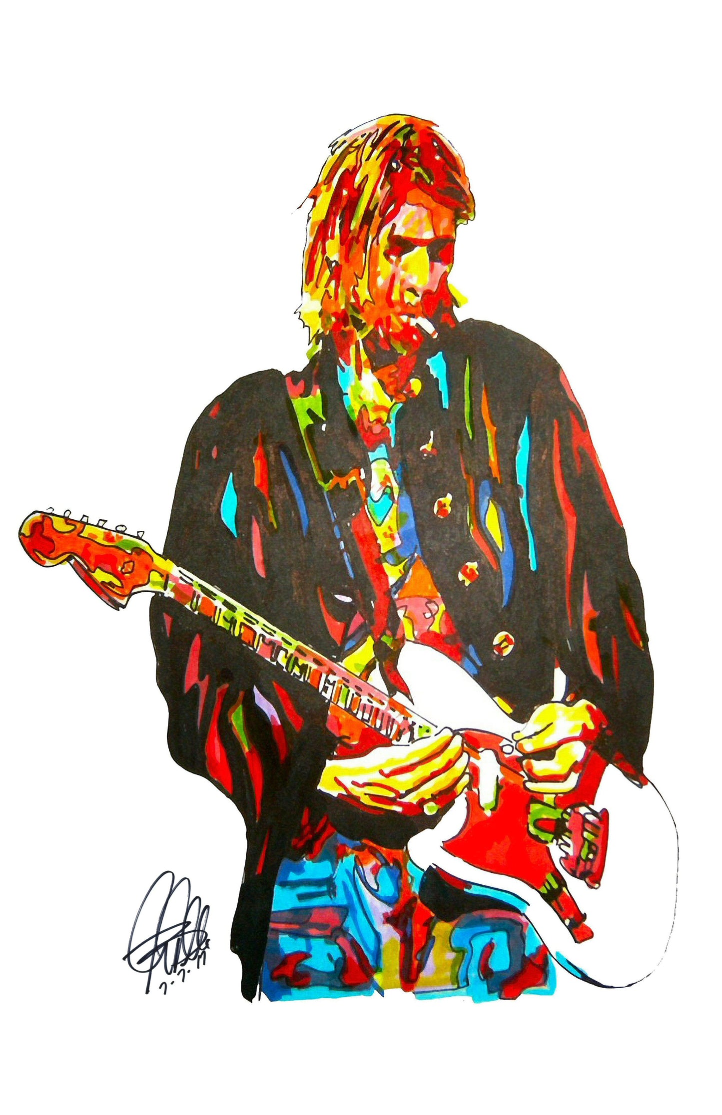 Kurt Cobain Nirvana Grunge Rock Music Poster Print Wall Art 11x17