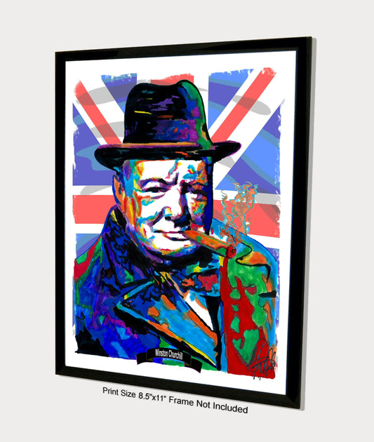 Winston Churchill Prime Minister Poster Print Wall Art 8.5x11