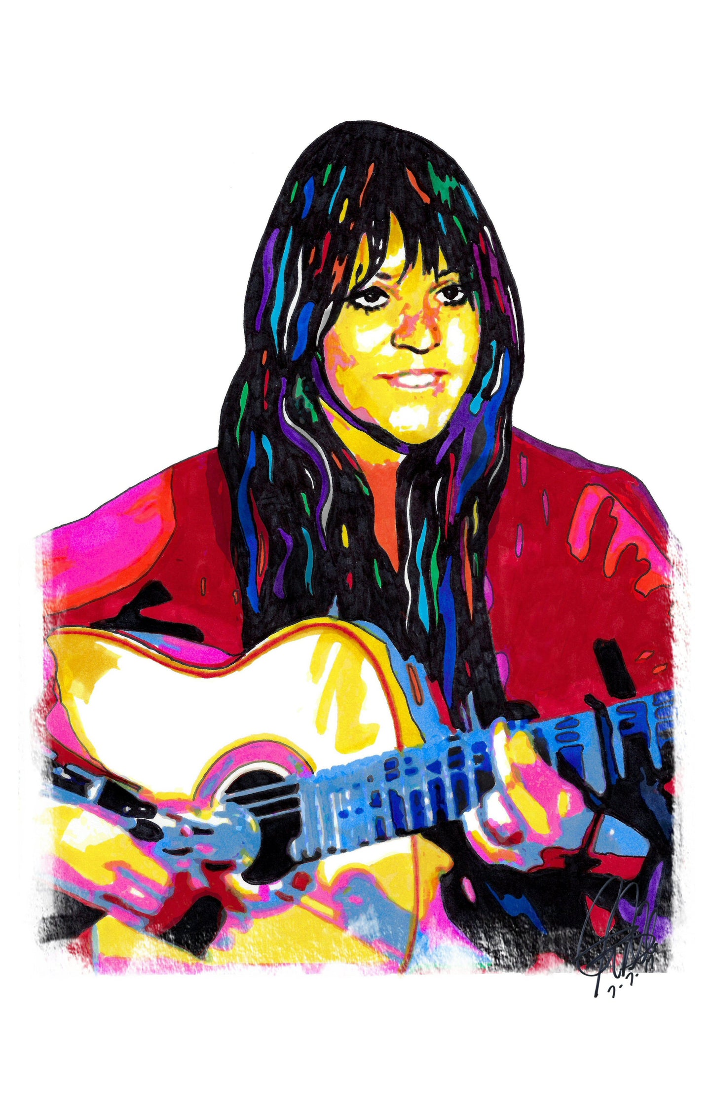 Melanie Safka Singer Guitar Folk Music Poster Print Wall Art 11x17