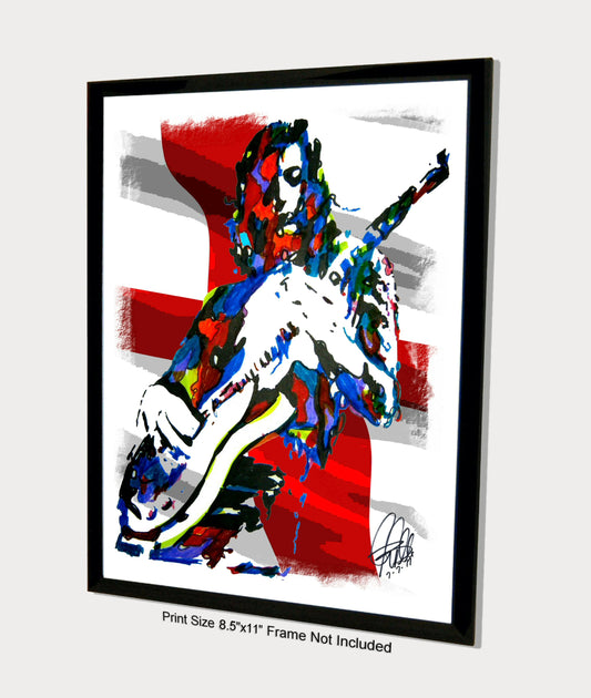 Jimmy Page Led Zeppelin Guitar Poster Print Wall Art 8.5x11