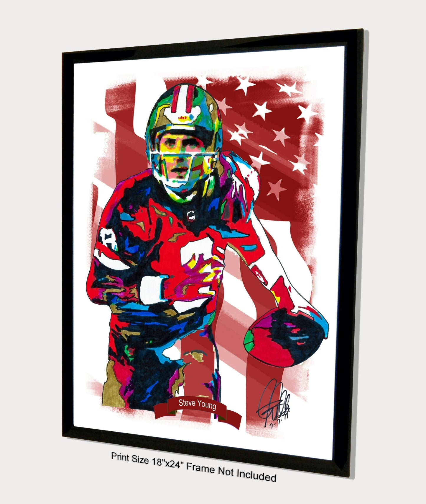 Steve Young San Francisco 49ers Football Sports Poster Print Wall Art 18x24