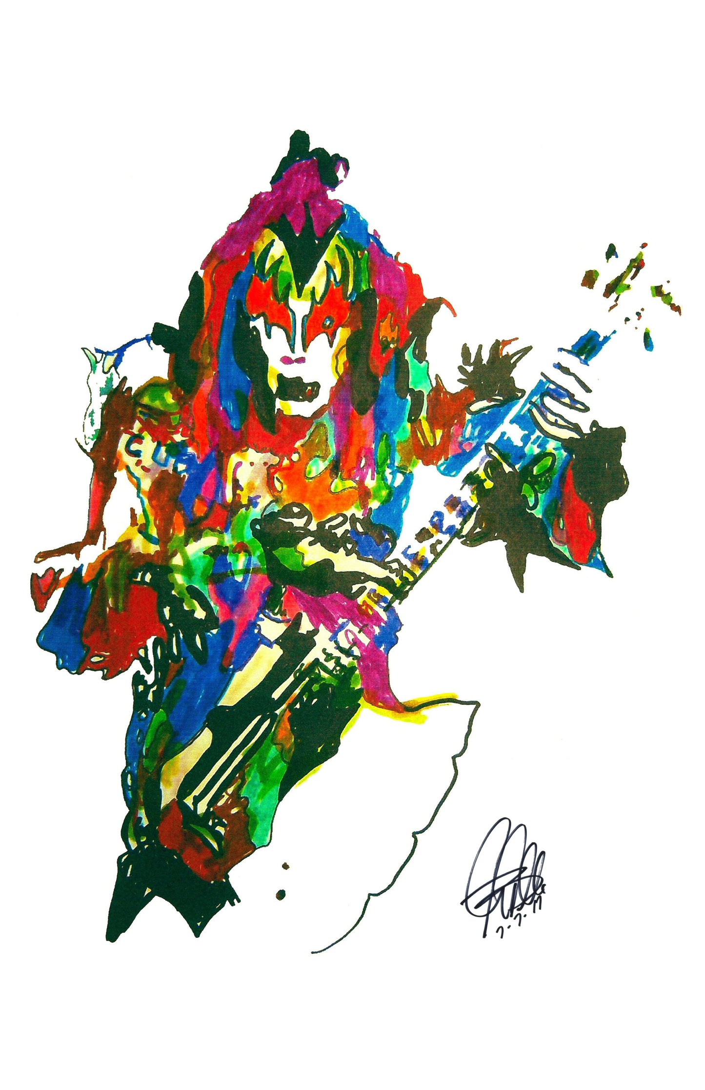 Gene Simmons Kiss Singer Bass Hard Rock Music Poster Print Wall Art 11x17