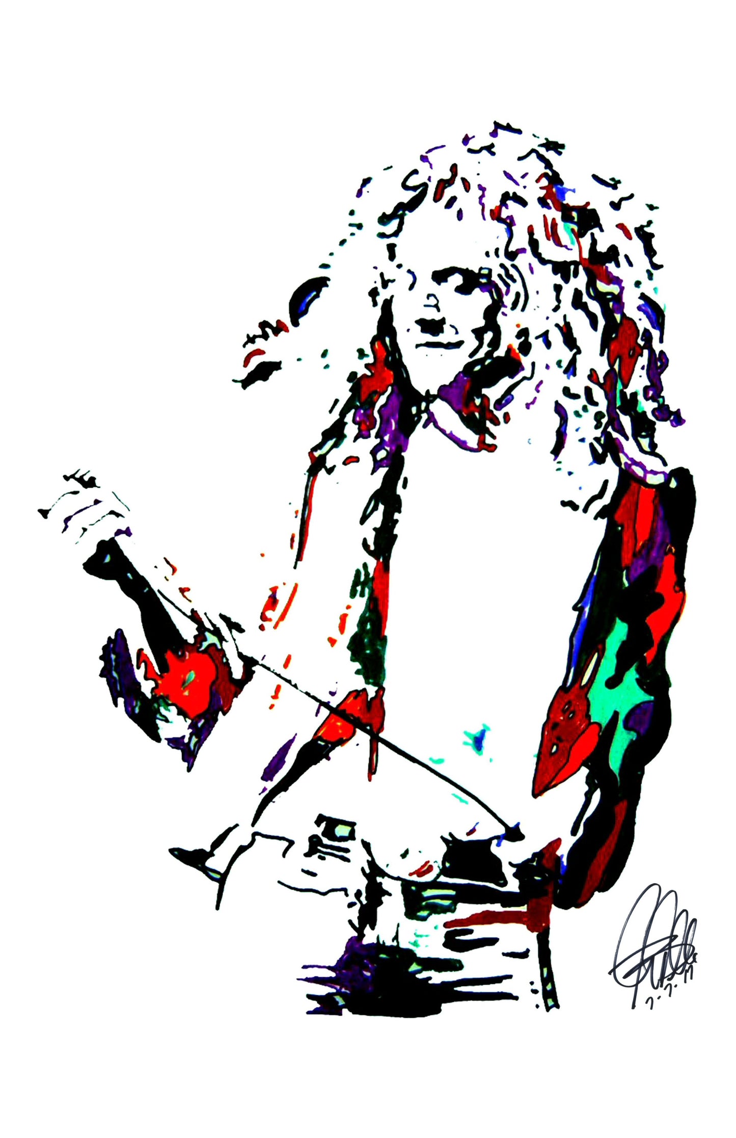 Robert Plant Led Zeppelin Singer Rock Music Poster Print Wall Art 11x17