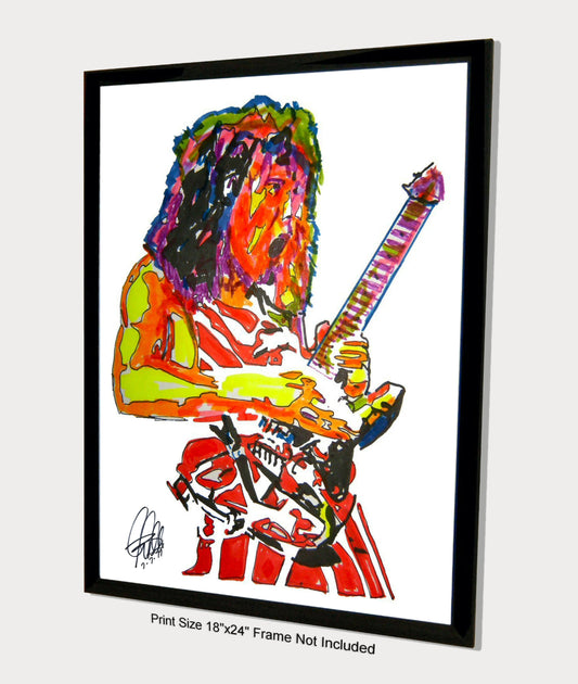 Eddie Van Halen Guitar Rock Music Poster Print Wall Art 18x24