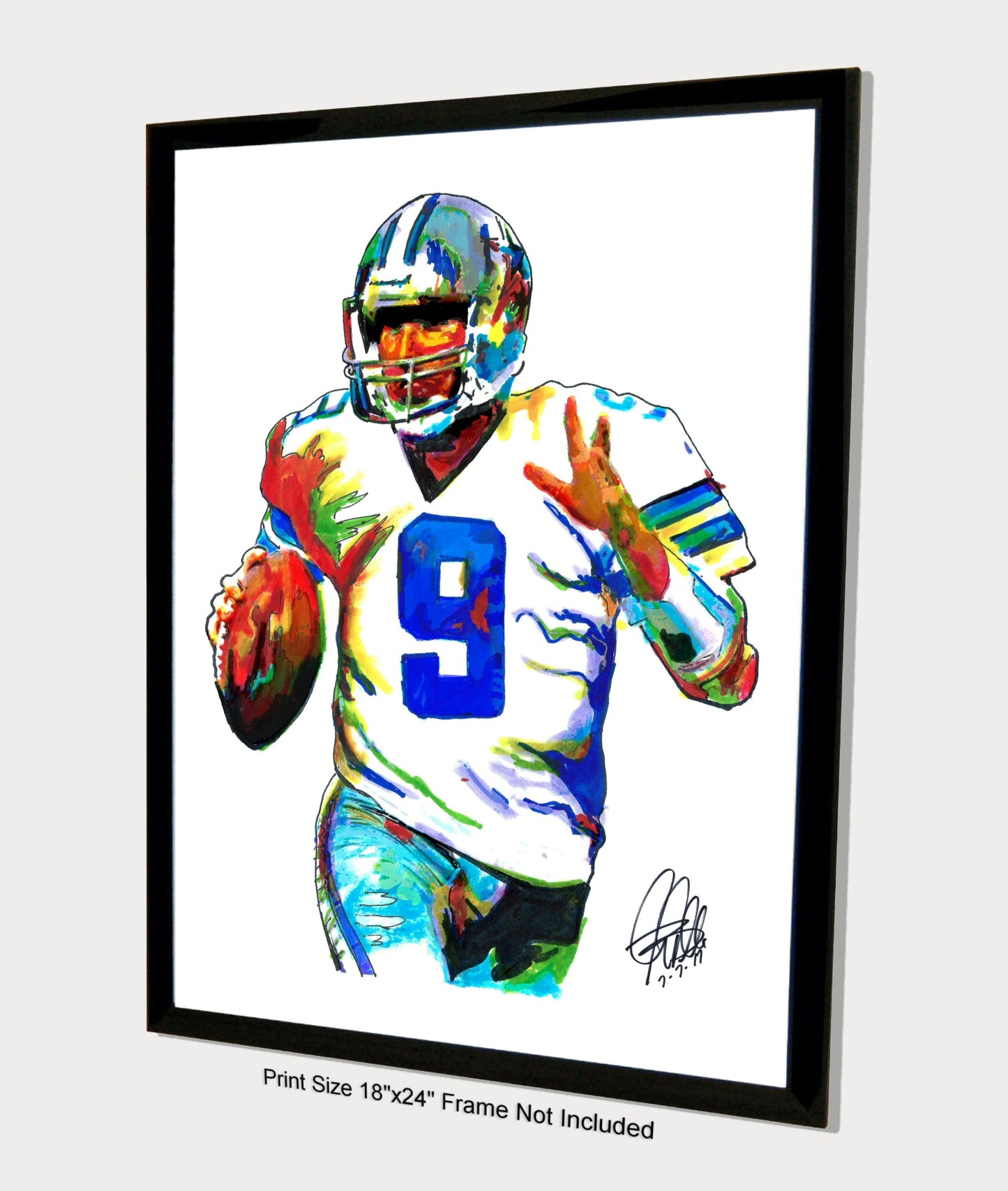 Tony Romo Dallas Cowboys Football Poster Print Wall Art 18x24