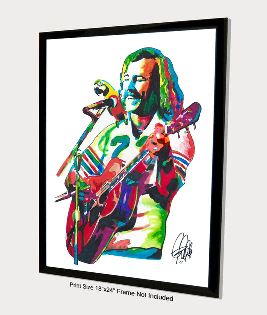 Jimmy Buffett Singer Guitar Rock Folk Music Poster Print Wall Art 18x24