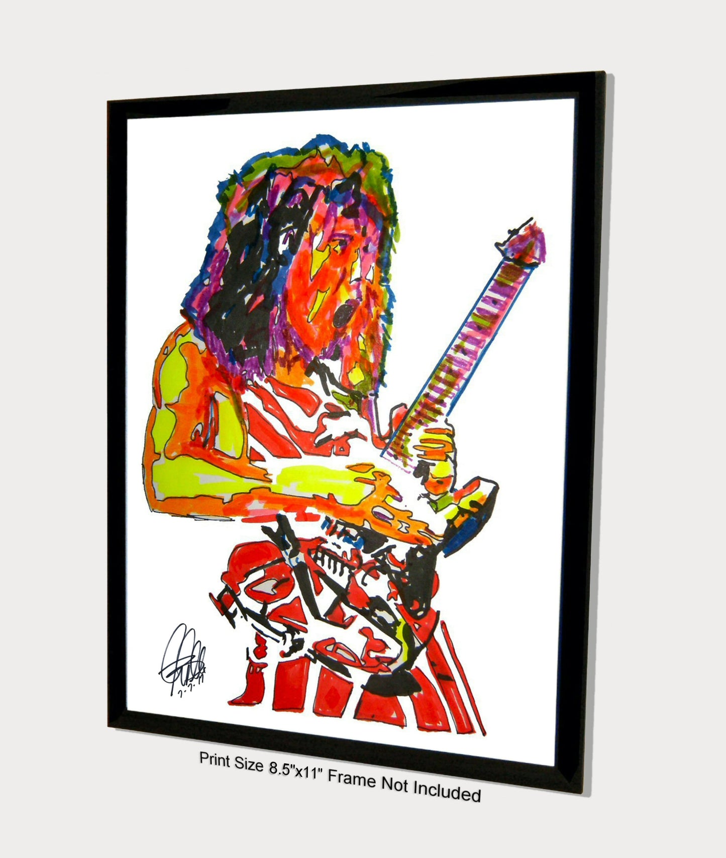 Eddie Van Halen Guitar Rock Music Poster Print Wall Art 8.5x11