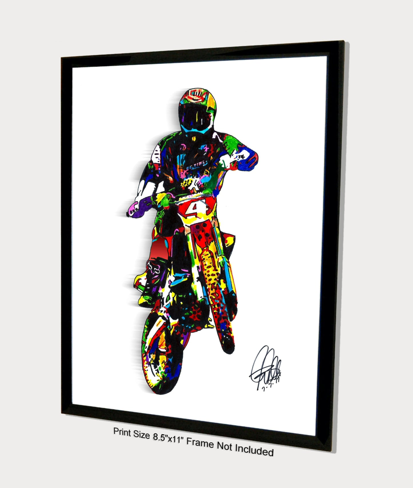 Ricky Carmichael Motocross Freestyle Dirt Bike Poster Print Wall Art 8.5x11