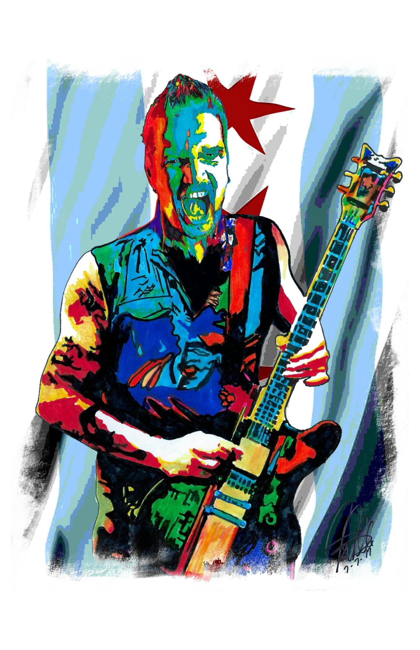 Dan Donegan Disturbed Guitar Heavy Metal Music Poster Print Wall Art 11x17