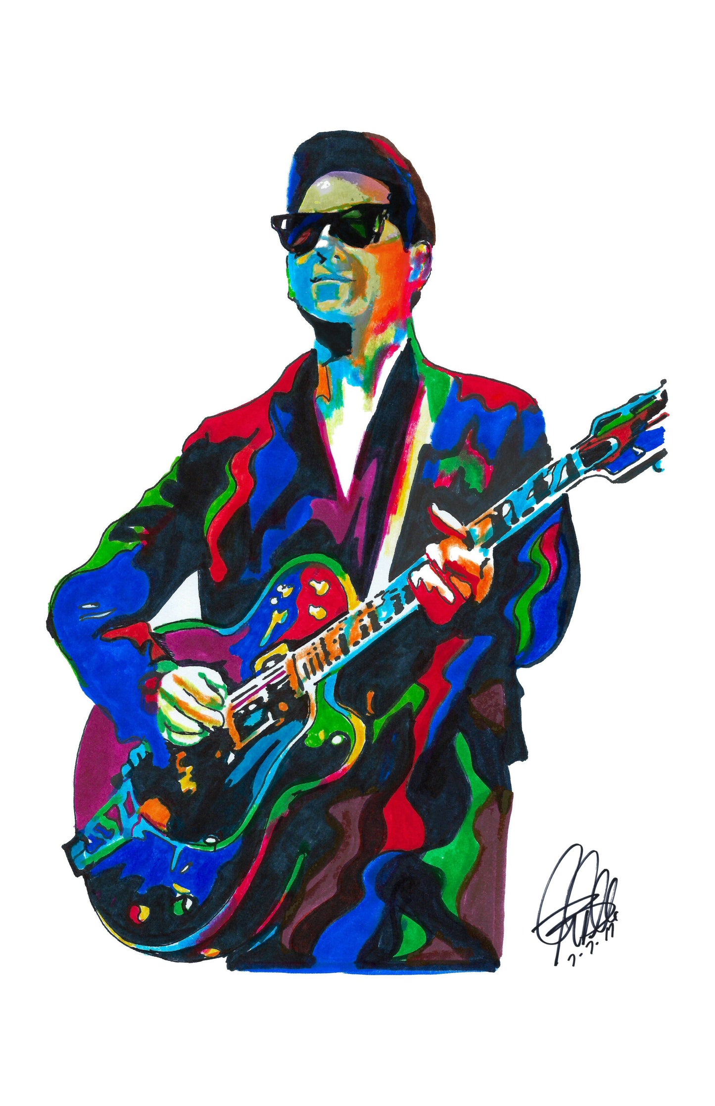 Roy Orbison Singer Guitar Rockabilly Music Poster Print Wall Art 11x17