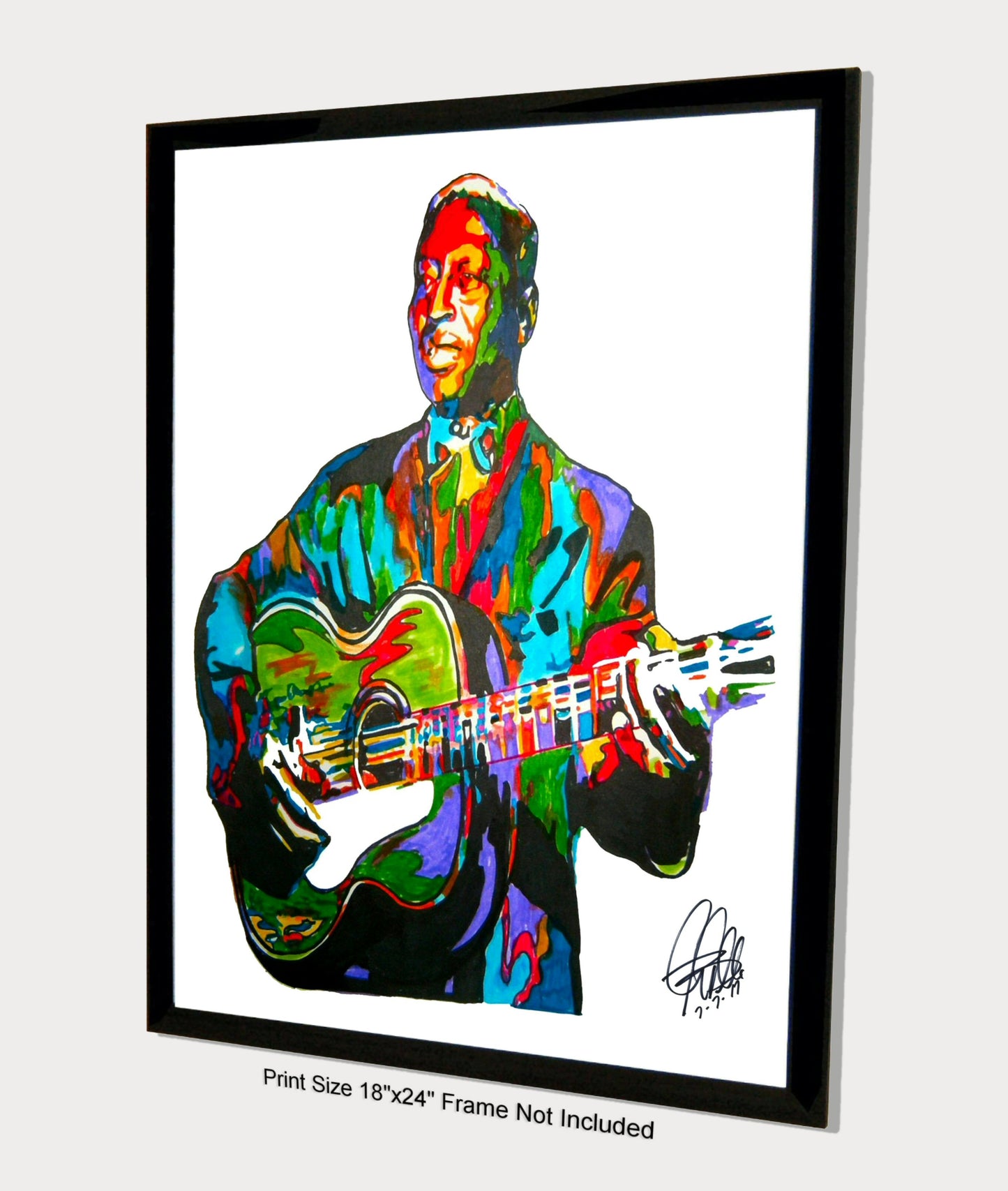 Lead Belly Guitar Singer Delta Blues Music Poster Print Wall Art 18x24