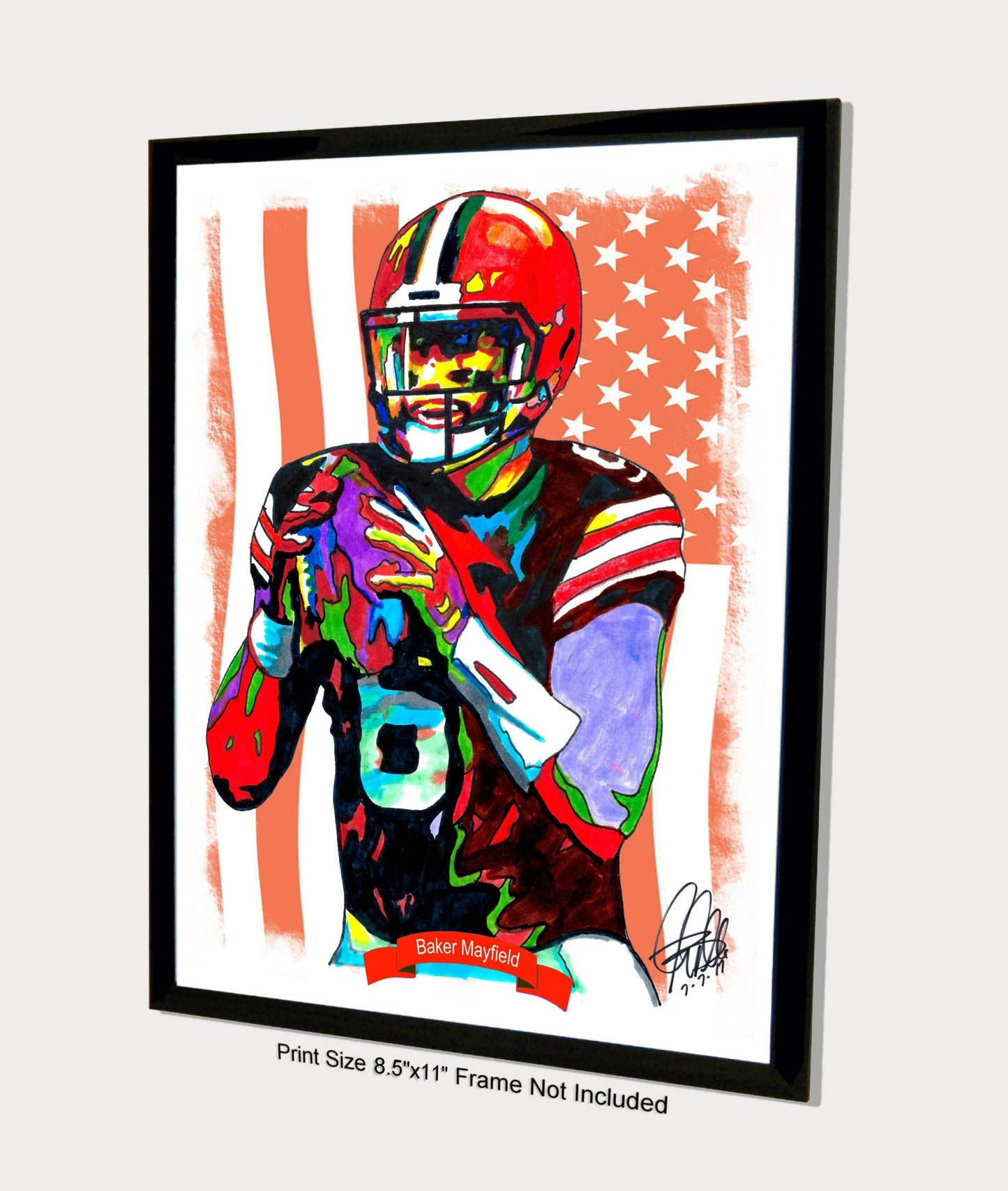 Baker Mayfield Cleveland Browns Football Sports Poster Print Wall Art 8.5x11