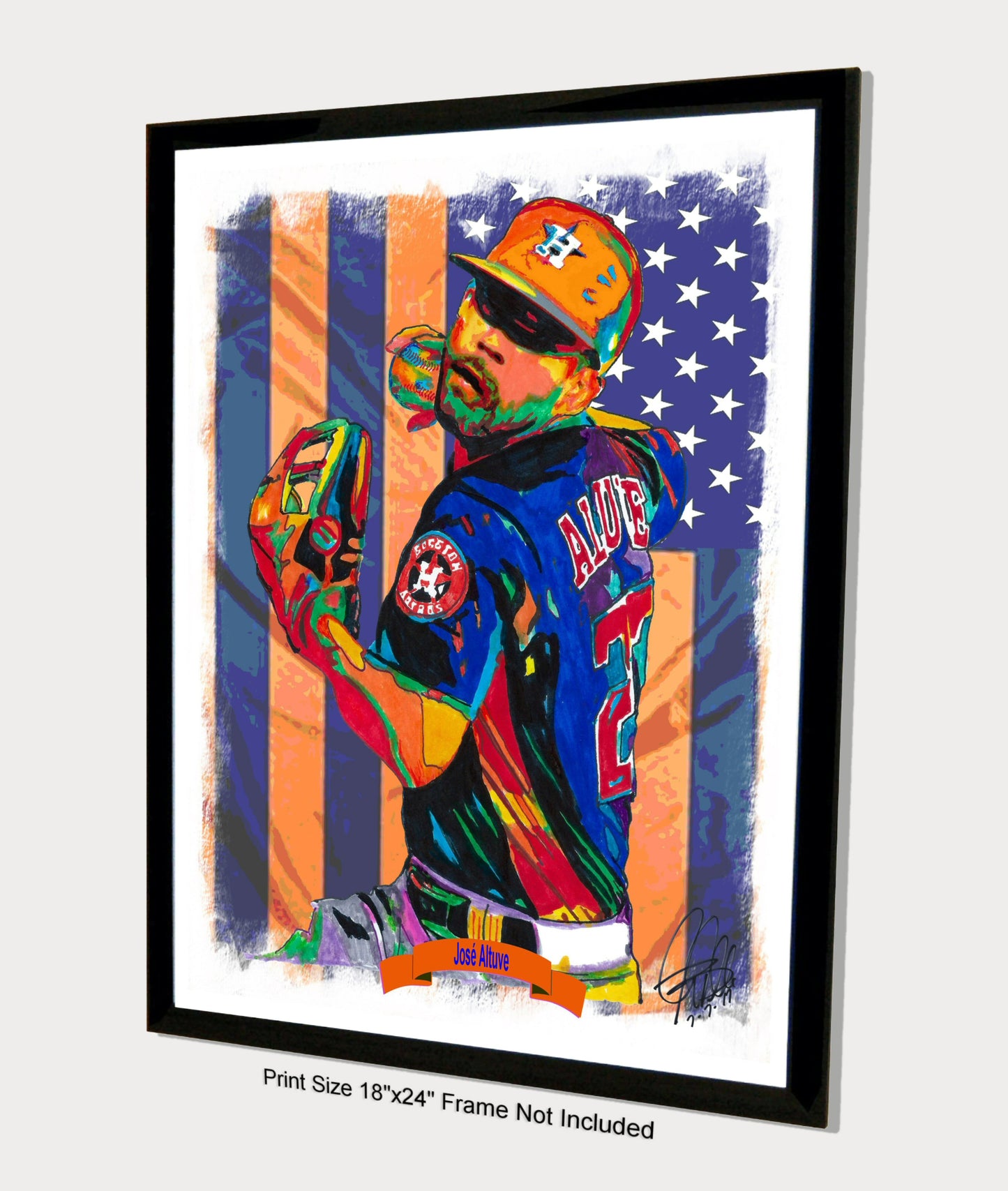 Jose Altuve Houston Astros Baseball Sports Poster Print Wall Art 18x24