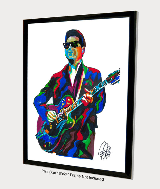 Roy Orbison Singer Guitar Rockabilly Music Poster Print Wall Art 18x24