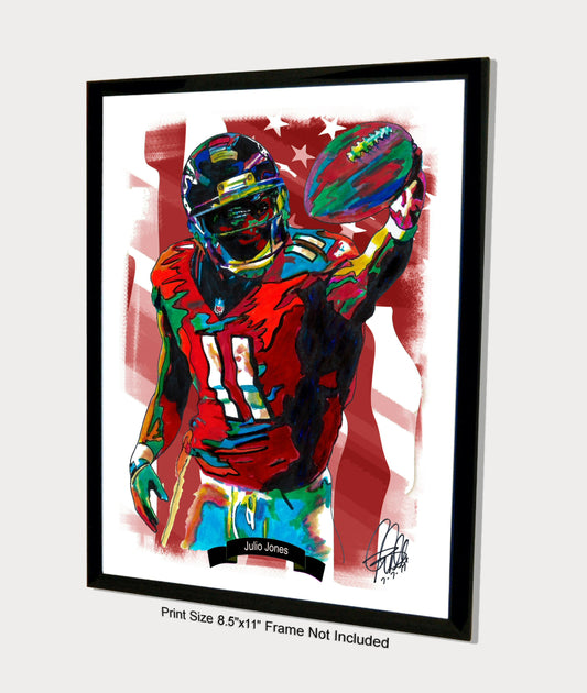 Julio Jones Atlanta Falcons Football Poster Print Wall Art 8.5x11