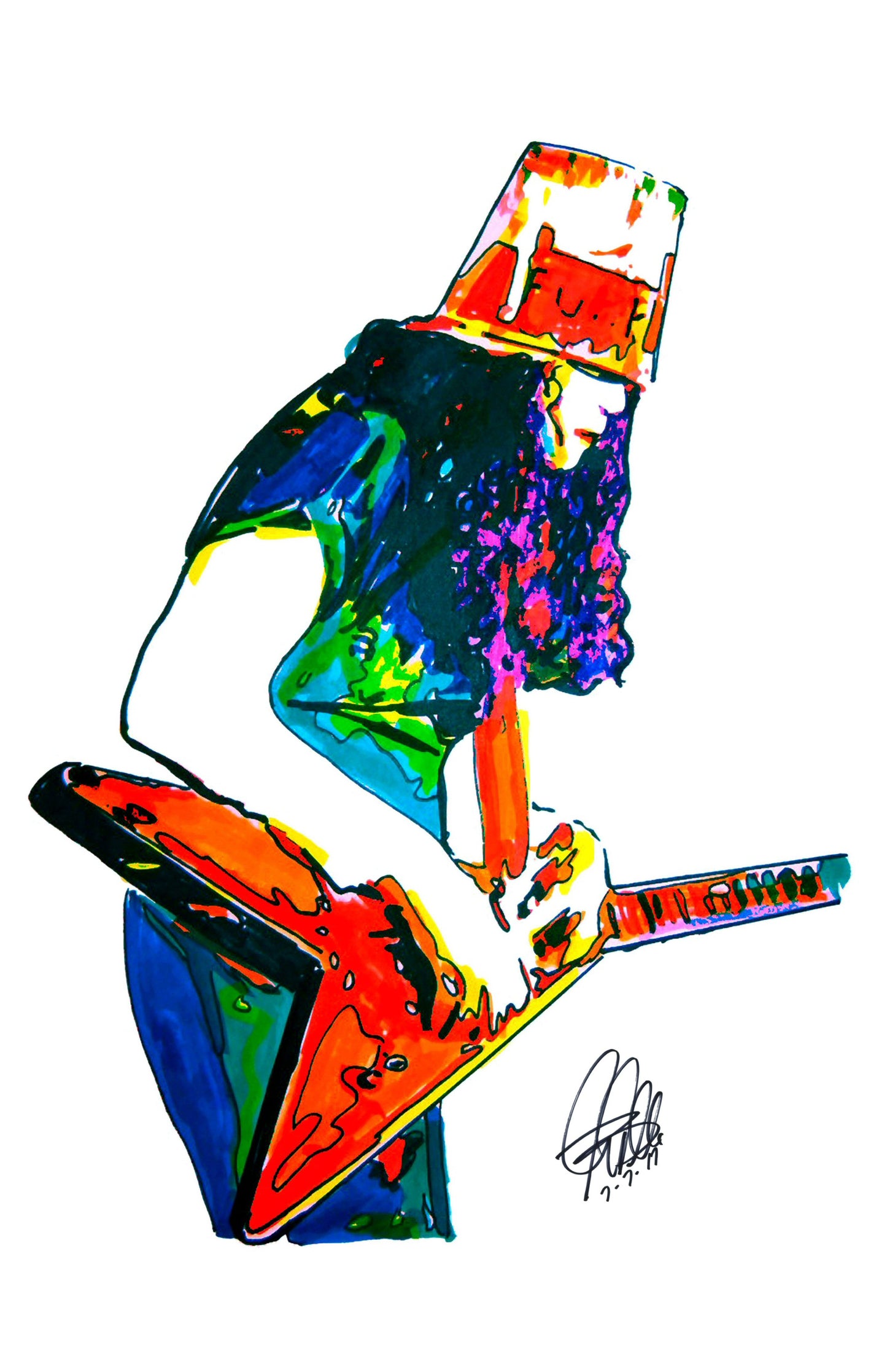 Buckethead Guitar Metal Rock Music Poster Print Wall Art 11x17