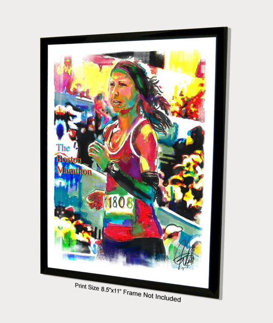 Boston Marathon Runner Athlete Sports Poster Print Wall Art 8.5x11