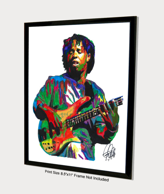 Victor Wooten American Bass Funk Rock Music Print Poster Wall Art 8.5x11