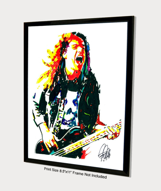 Cliff Burton Metallica Bass Heavy Metal Music Print Poster Wall Art 8.5x11