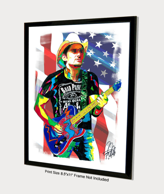 Brad Paisley Singer Guitar Country Music Poster Print Wall Art 8.5x11