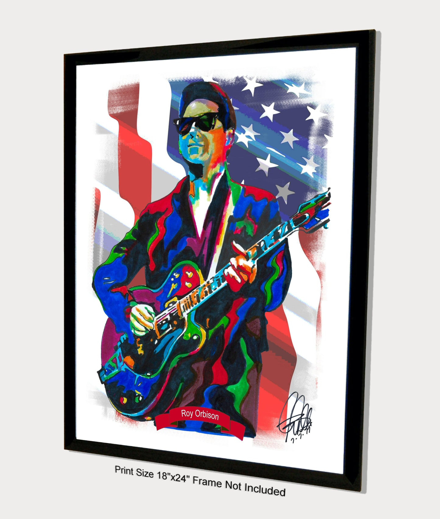 Roy Orbison Singer Guitar Music Poster Print Wall Art 18x24