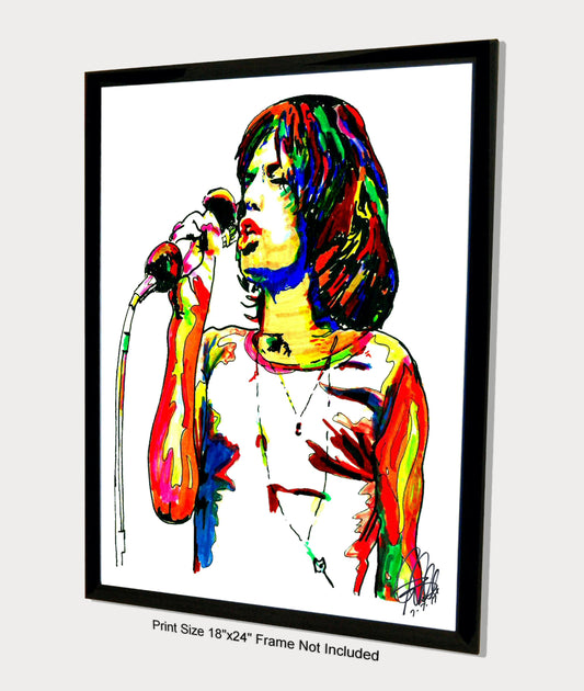 Mick Jagger Singer Rock Music Poster Print Wall Art 18x24