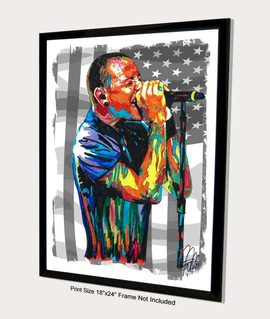 Chester Bennington Linkin Park Singer Rock Music Poster Print Wall Art 18x24