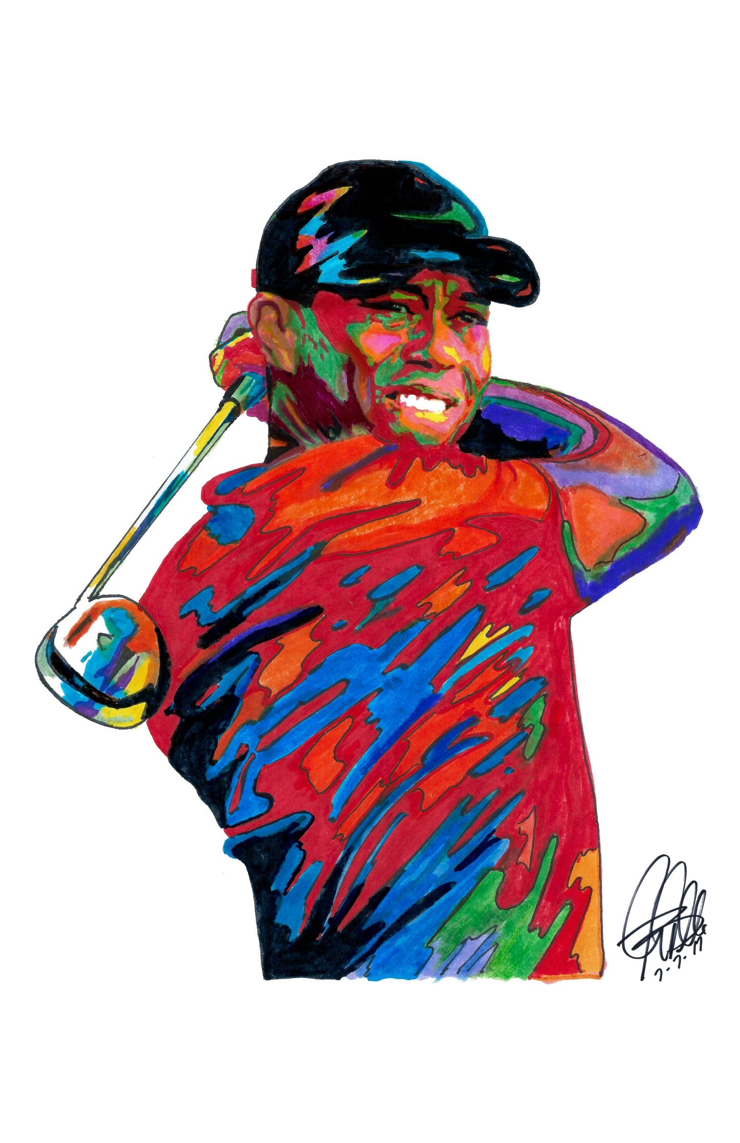 Tiger Woods Golf Sports Poster Print Wall Art 11x17