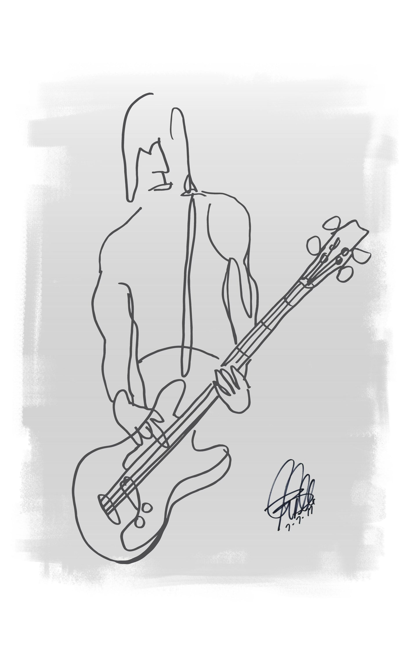 Punk Rock Bass Player Music Poster Print Wall Art 11x17