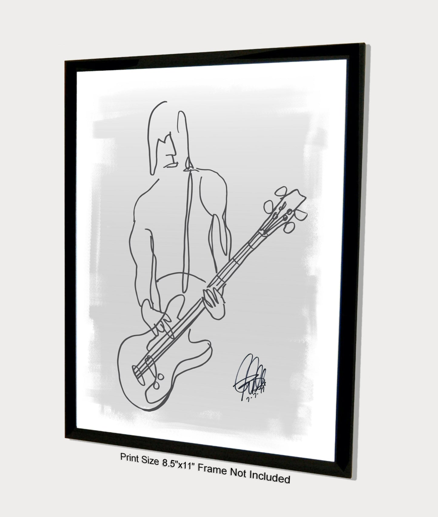 Punk Rock Bass Player Music Poster Print Wall Art 8.5x11