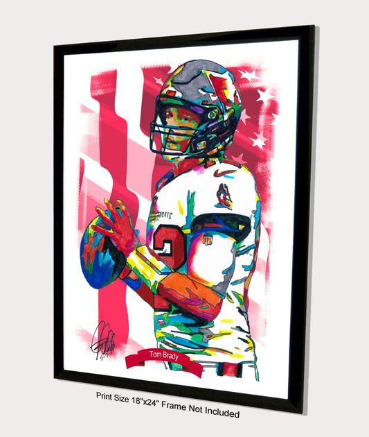 Tom Brady Tampa Bay Buccaneers QB Football Poster Print Wall Art 18x24