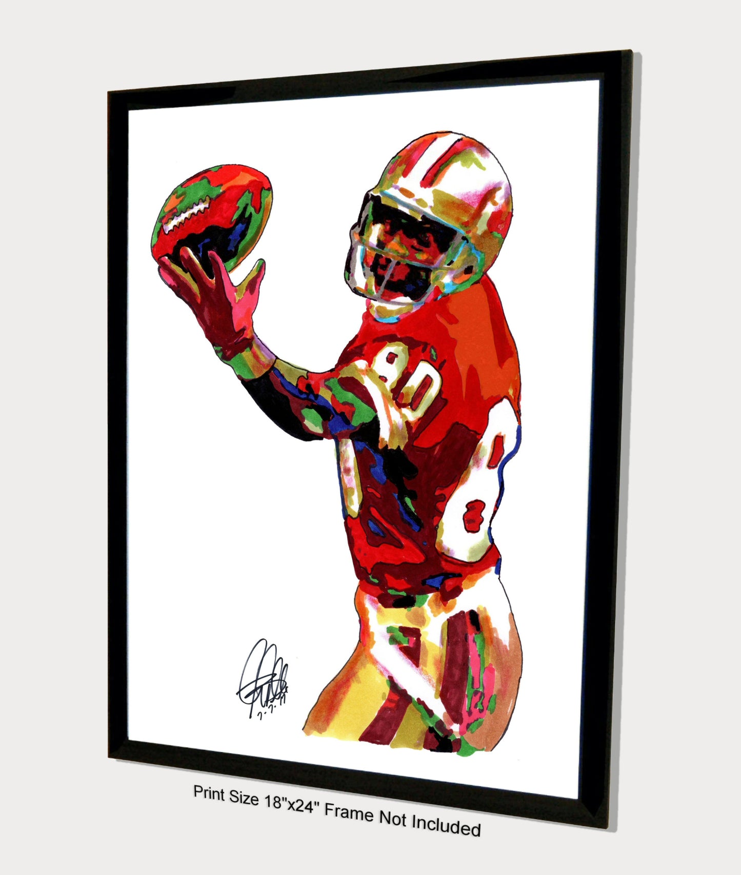 Jerry Rice San Francisco 49ers Football Sports Poster Print Wall Art 18x24