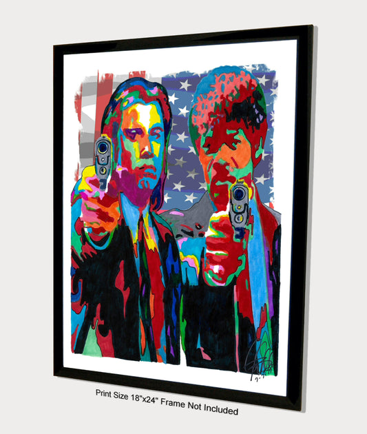 Pulp Fiction Travolta Samuel L Jackson Crime Film Print Poster Wall Art 18x24