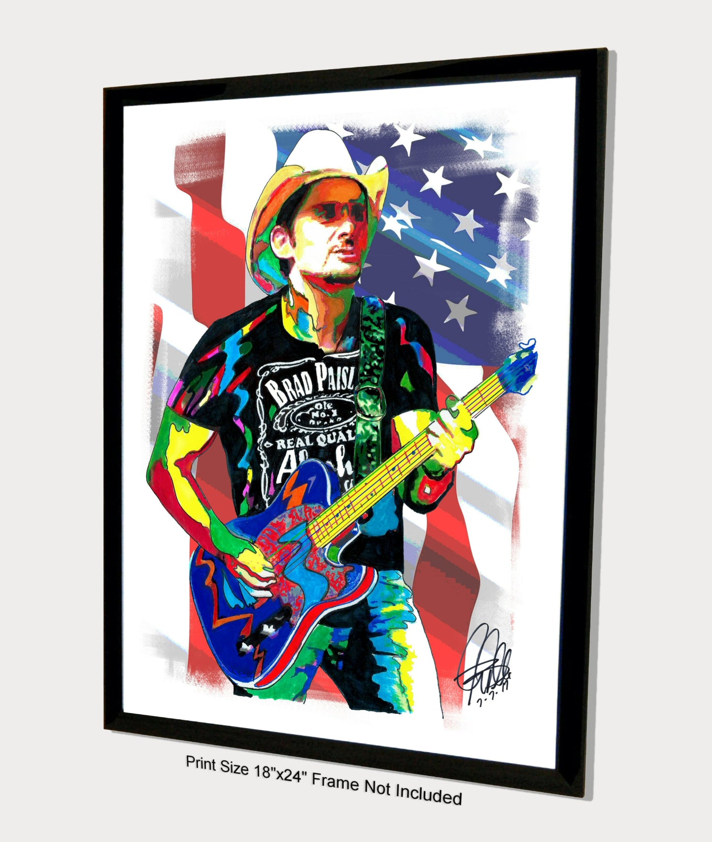 Brad Paisley Singer Guitar Country Music Poster Print Wall Art 18x24