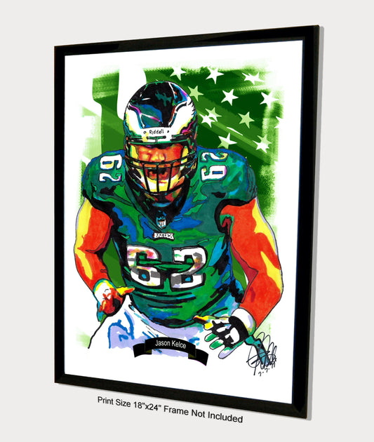 Jason Kelce Philadelphia Eagles Football Center Poster Print Wall Art 18x24