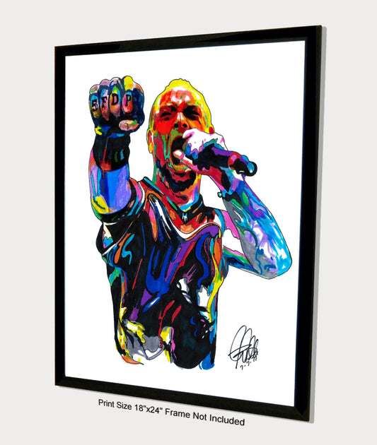 Ivan Moody Five Finger Death Punch Rock Metal Music Poster Print Wall Art 18x24