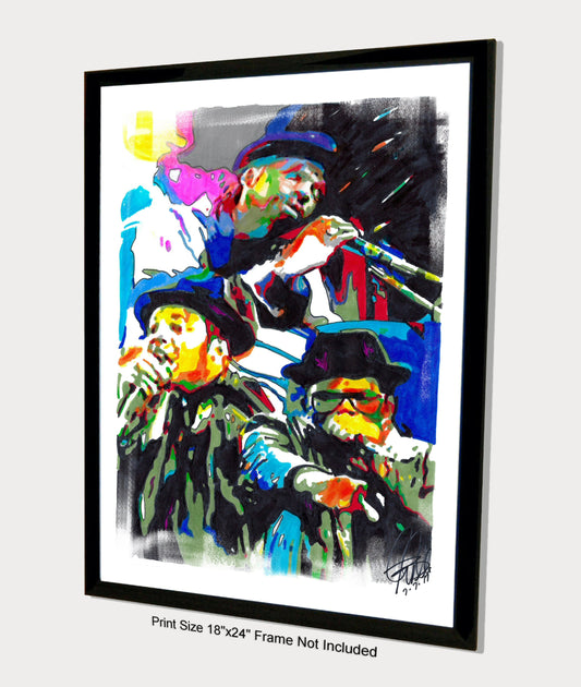 Run DMC Hip Hop Rap Rock Music Poster Print Wall Art 18x24