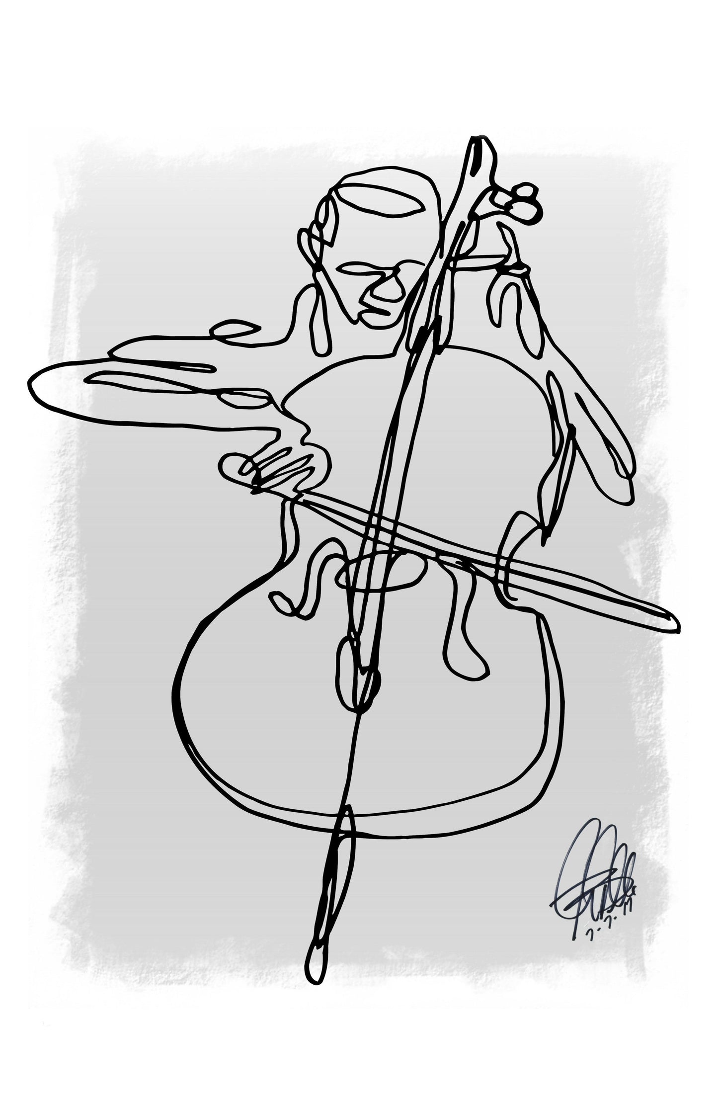 Cello Player Classical String Instrument Music Poster Print Wall Art 11x17