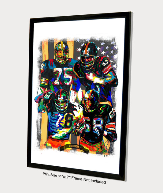 Steel Curtain Steelers Football Sports Print Poster Wall Art 11x17