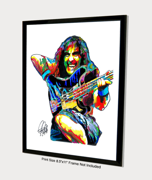 Steve Harris Iron Maiden Bass Guitar Rock Music Poster Print Wall Art 8.5x11