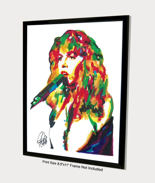 Stevie Nicks Fleetwood Mac Singer Rock Music Print Poster Wall Art 8.5x11