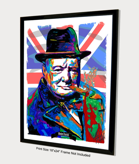 Winston Churchill Prime Minister Poster Print Wall Art 18x24