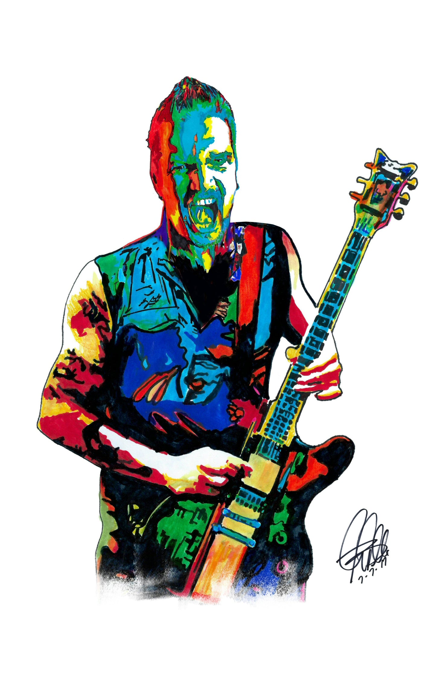 Dan Donegan Disturbed Guitar Rock Music Poster Print Wall Art 11x17