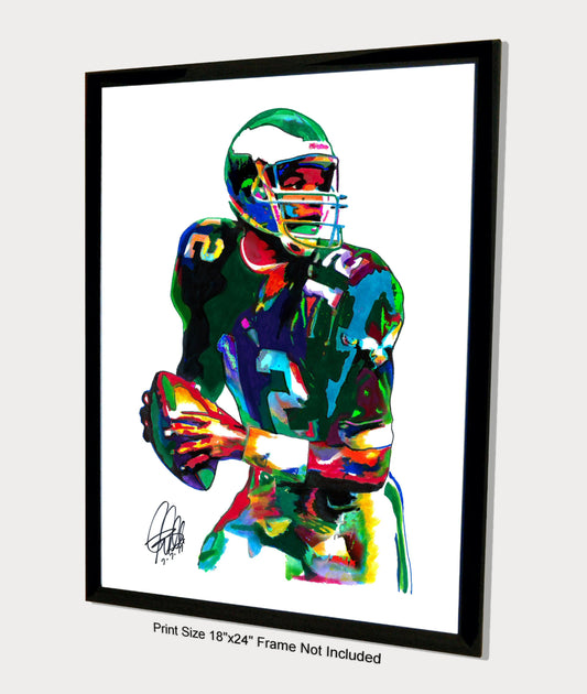 Randall Cunningham Philadelphia Eagles QB Football Poster Print Wall Art 18x24