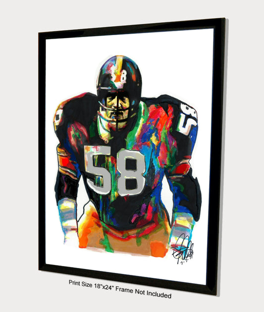 Jack Lambert Pittsburgh Steelers Football Sports Poster Print Wall Art 18x24