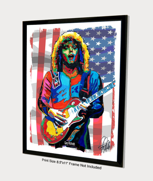 Gary Richrath REO Speedwagon Guitar Hard Rock Music Print Poster Wall Art 8.5x11