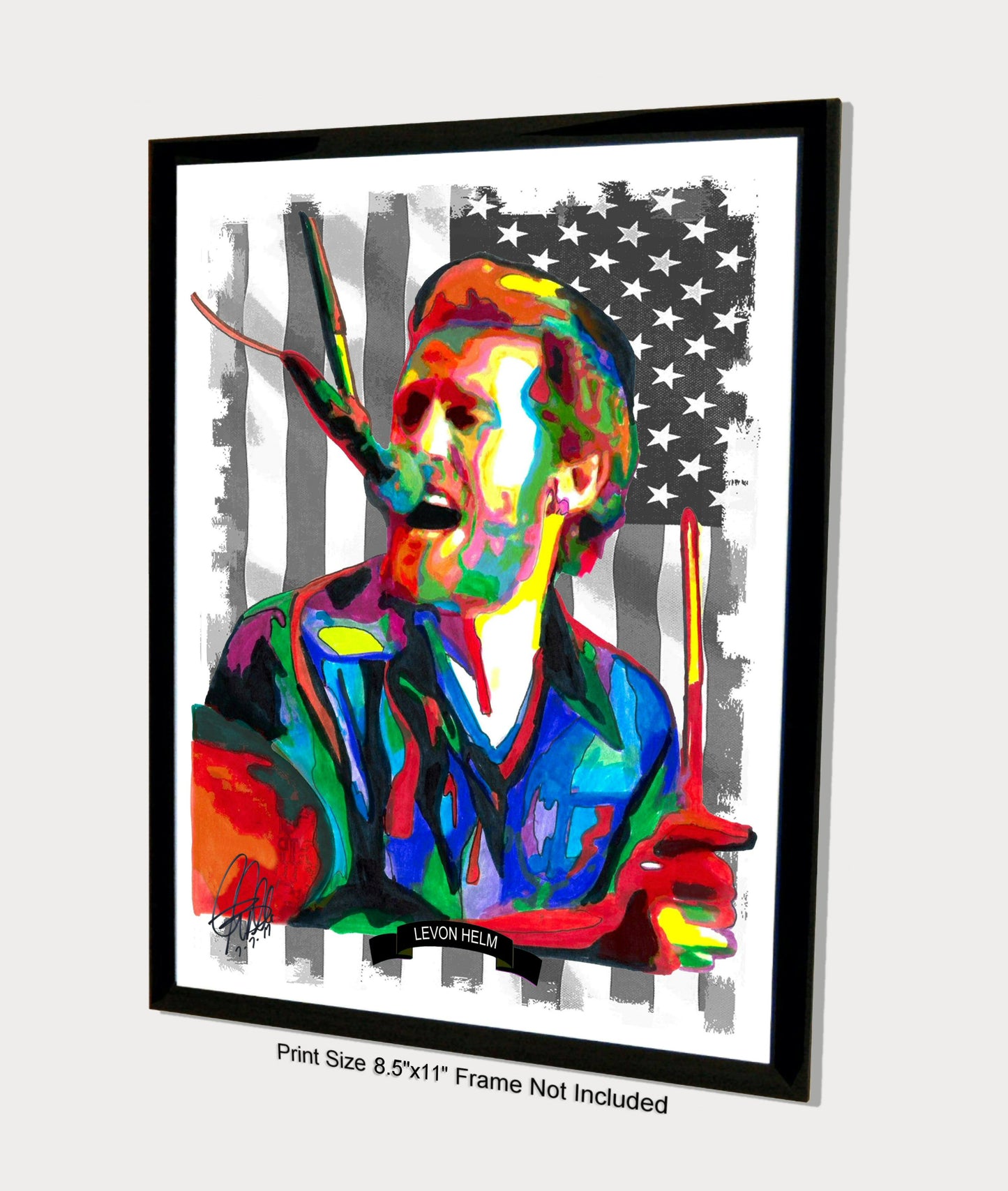 Levon Helm The Band Drums Rock Music Poster Print Wall Art 8.5x11