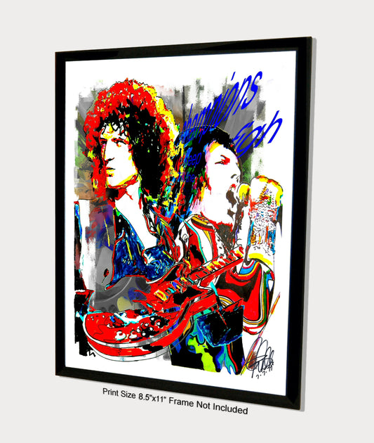 Queen Freddie Mercury Brian May Rock Music Poster Print Wall Art 8.5x11