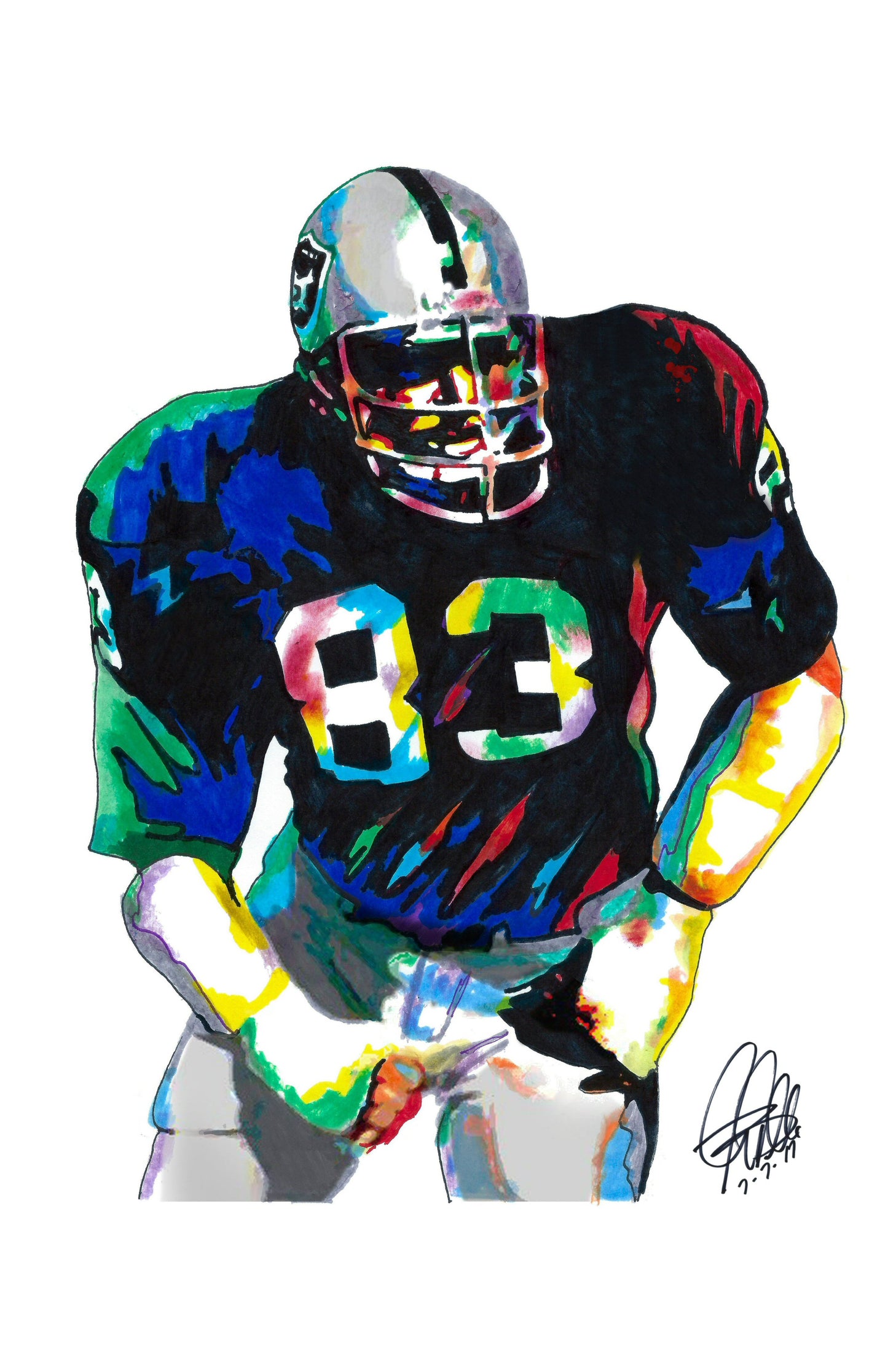 Ted Hendricks Raiders Mad Stork LB Football Sports Poster Print Wall Art 11x17