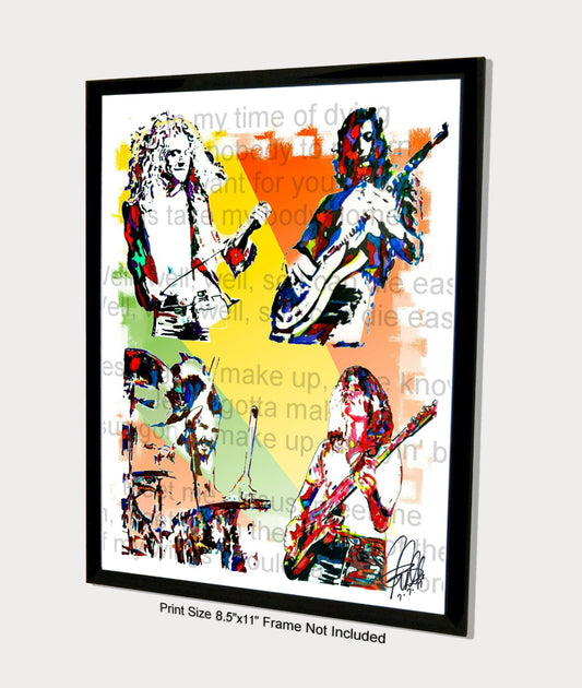 Led Zeppelin Bonham Jones Page Plant Rock Music Poster Print 8.5x11